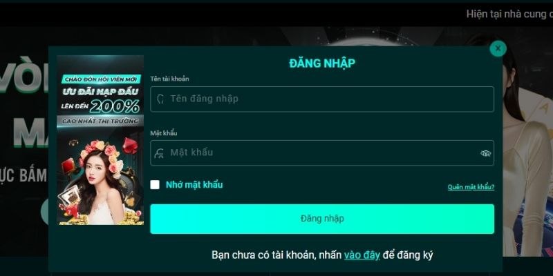 Tiến hành đăng nhập